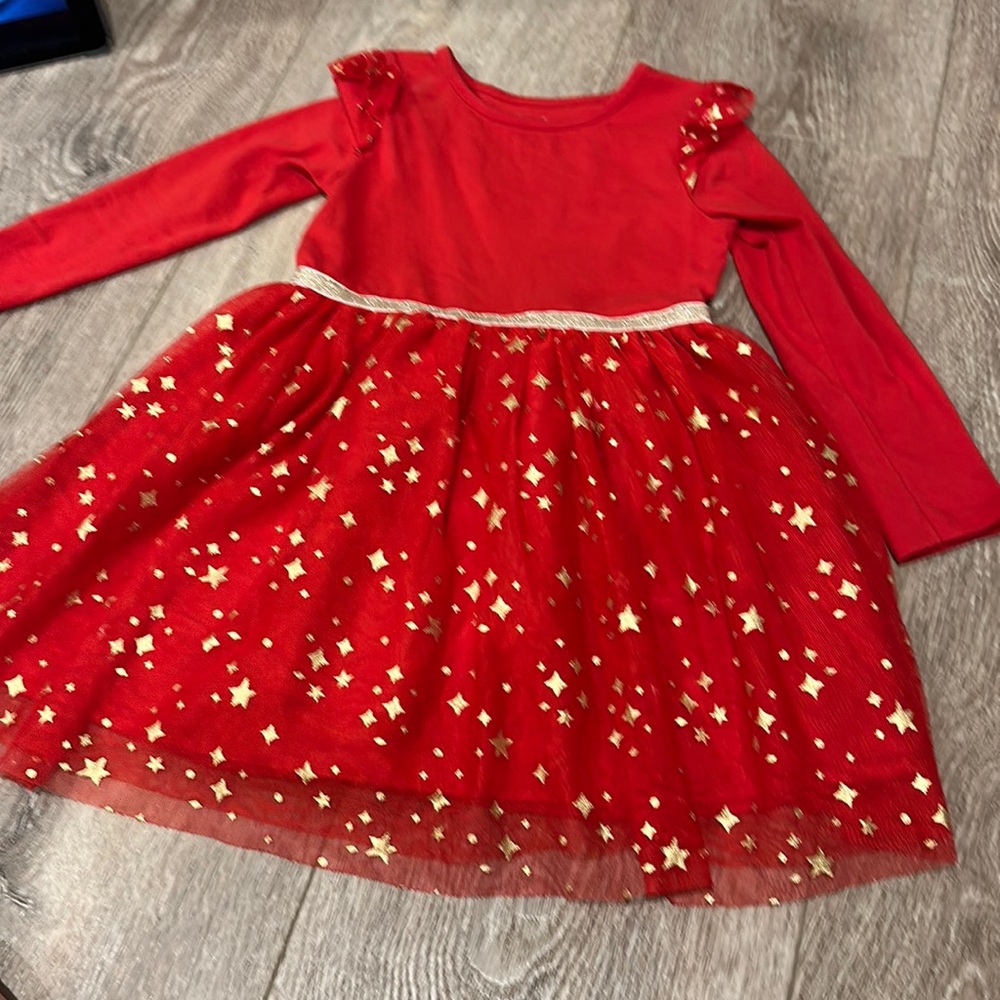 Cat & Jack red and gold dress